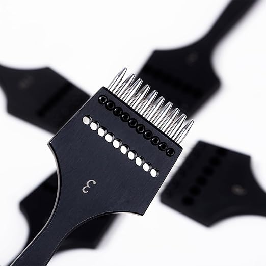 WUTA Removable Leather Hole Punch Lacing Stitching Professional Working Hand Tool Kit Round Hole Puncher Craft Chisel Cutting Punches Kits 2nd Gen 4mm-(2+4+6)