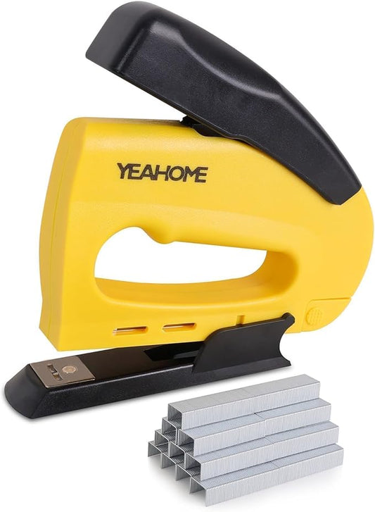 YEAHOME JT21 Forward Action Staple Gun, Upholstery Staple Gun with 1000 pcs JT 21 Staples, Light Duty Staple Guns for Wood, Crafts, DIY, Decoration, Fabric