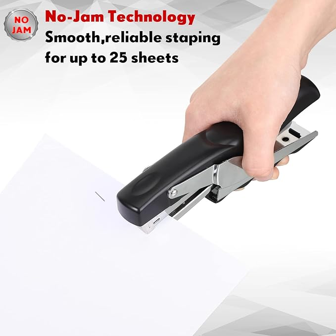 Yexiya Heavy Duty Plier Stapler Heavy Duty Office Hand Held Stapler Effortless 50 Sheet Capacity Desk Good for Stapling Home Warehouse School, Black(3 Pcs)