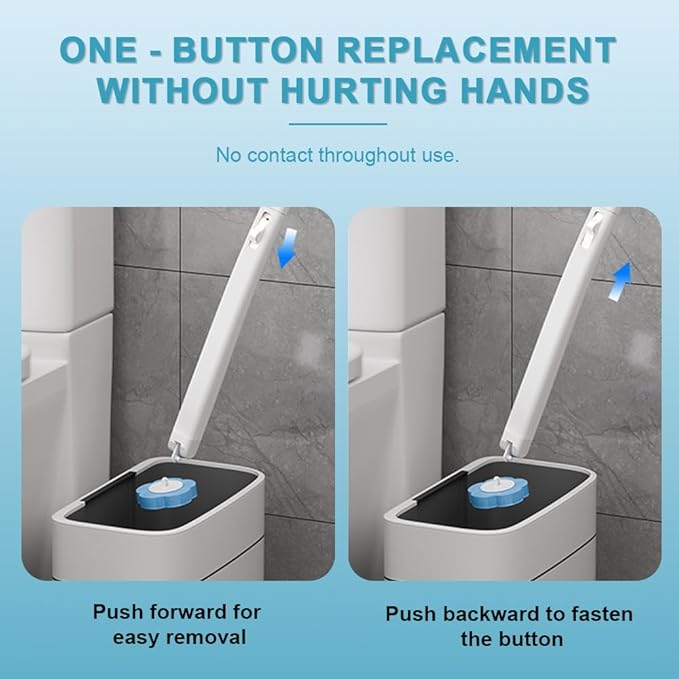 Disposable Toilet Brush Toilet Bowl Cleaner,Toilet Cleaning Supplies,Toilet Bowl Brush,Toilet Cleaner Brush,Toilet Brush with Holder,48 Refills for Cleaning and Hygienic (White)