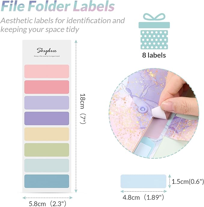 SKYDUE Expanding File Folder with 5 Pockets, Cute Accordion File Organizer, Letter Size Filing Folder, Letter Size Folders for Documents, School Office Supplies Marble Pink