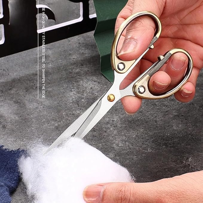 6.3" All Stainless Steel Office Scissors,Ultra Sharp Blade Shears,Sturdy Sharp Scissors for Office Home School Sewing Fabric Craft Supplies Multipurpose Scissor Brassy