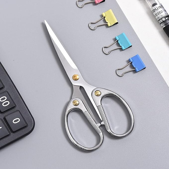 5" Small Sewing Scissors All Purpose Scissors Stainless Steel Tip Shears DIY Tools Office Scissor for Home Office School Sewing Fabric Handcraft Craft Art Work Needlework Daily Use Silver