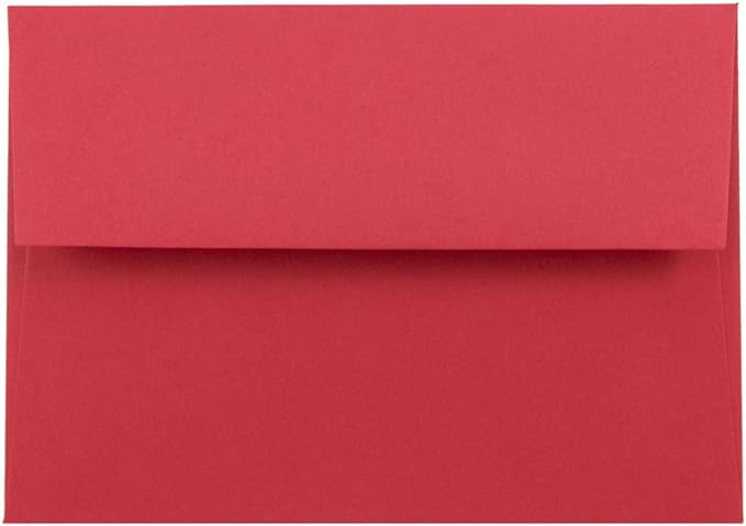 JAM PAPER 4Bar A1 Colored Invitation Envelopes - 3 5/8 x 5 1/8 - Red Recycled - 50/Pack