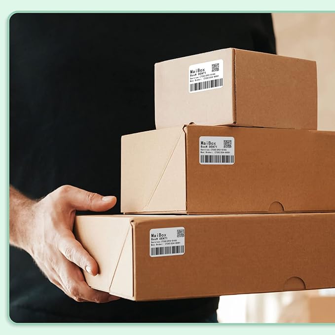 3-Roll Phomemo M110 Original Labels 1.57"x 0.75"(40x20mm),Black on White, Compatible with Phomemo M110/M120/M200/M220/M221 Label Printer, Multi-Purpose Self-Adhesive Thermal Label,320PCS/Roll