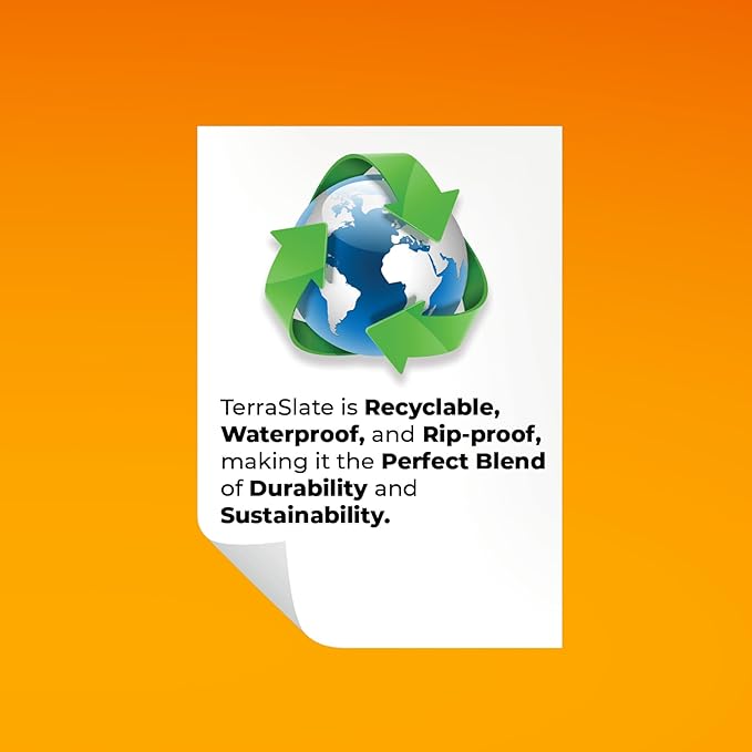 TerraSlate Waterproof Laser Printer Paper – 8 MIL 8.5"x14", 250 Sheets, White – Tear & Smudge Proof, Heavy-Duty for Outdoor Use, Ideal for Printing, Copying & More