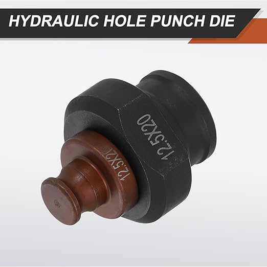 HARFINGTON Hydraulic Hole Punch Die 12.5x20mm Oval Hole 40Cr Steel Electric Punching Kit for MHP-20 JP-20 Electric Punching Machine, Burgundy & Black