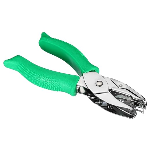 PATIKIL 0.2" Square Single Hole Punch, Handheld Hole Puncher with Grip Metal Paper Puncher for DIY Craft Scrapbook Ticket Card, Green