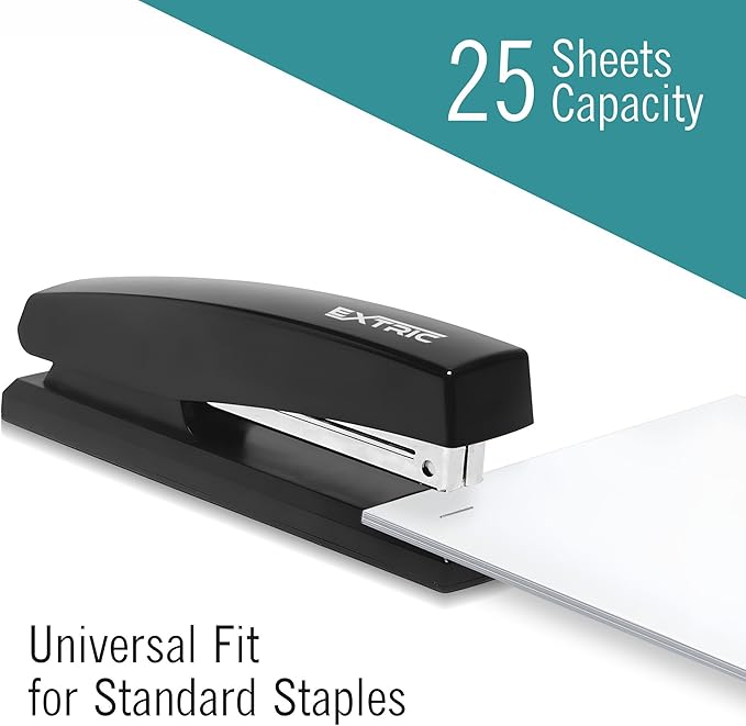 Stapler – Staplers for Desk, Black Stapler Heavy Duty 12 Pack, Staplers 25 Sheet Capacity for Office and Home