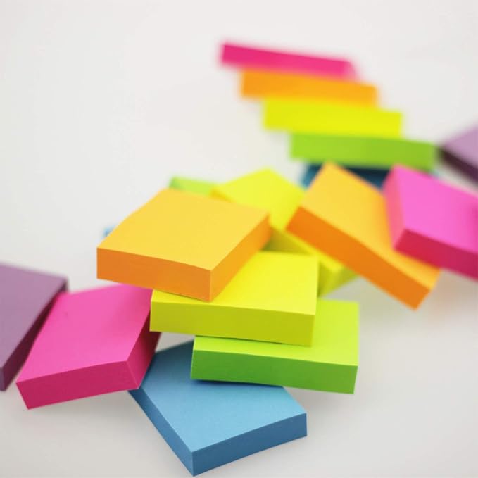 Early Buy Sticky Notes 1.5 x 2 Inch, 36 Pads Bulk, 100 Sheets per Pad - 6 Assorted Bright Colors, Neon Tones