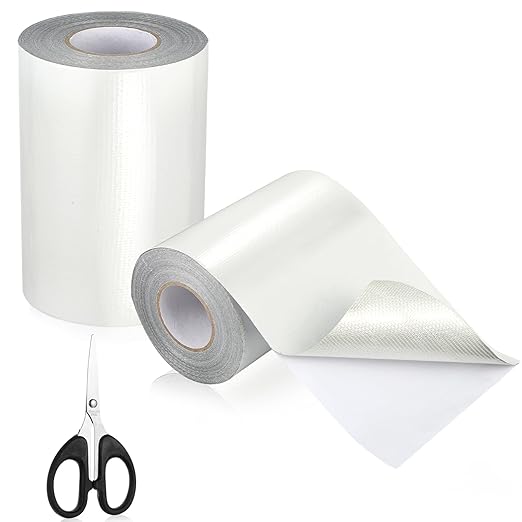 4.5Inch × 40FT RV Awning Repair Tape with Scissors, Outdoor Heavy Duty Repair Tape for Tarp, Tent, Boat Cover, Canvas, Sail Tape, Waterproof, UVproof and Heat-Resistant Tear Repair Pctch Kit