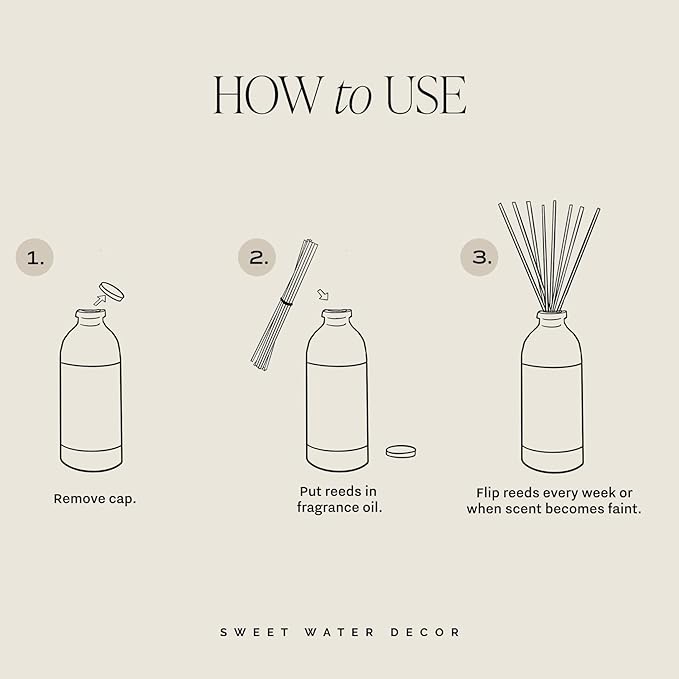 Sweet Water Decor Warm and Cozy Reed Diffuser Set - Fall and Winter Reed Diffuser Set for Home - Orange, Cinnamon, Ginger, Clove Scented Room Fragrance - Lasts 4+ Months, Made in The USA