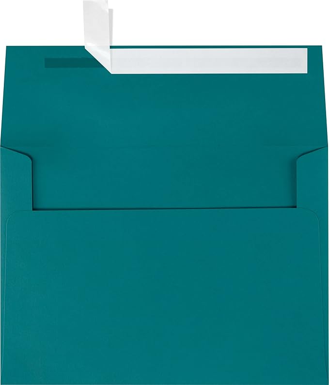LUXPaper A7 Invitation Envelopes | Peel & Press | 5 1/4" x 7 1/4" | Teal | 80lb. Text | 1,000 Qty