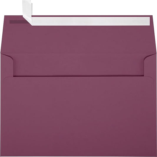 LUXPaper A9 Invitation Envelopes | Peel & Press | 5 3/4" x 8 3/4" | Vintage Plum | 80lb. Text | 50 Qty