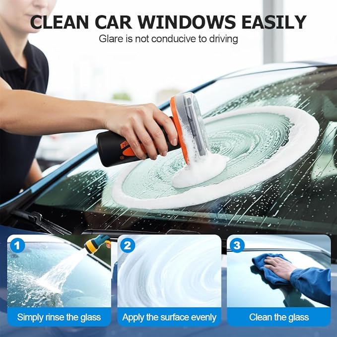 2026 Handheld Glass Oil-Film Remover, New Upgrade Emulsion Cleaner Glass Cleaning Board, Automotive Oil Film Cleaning Brush for Car Windows (2, One Size)