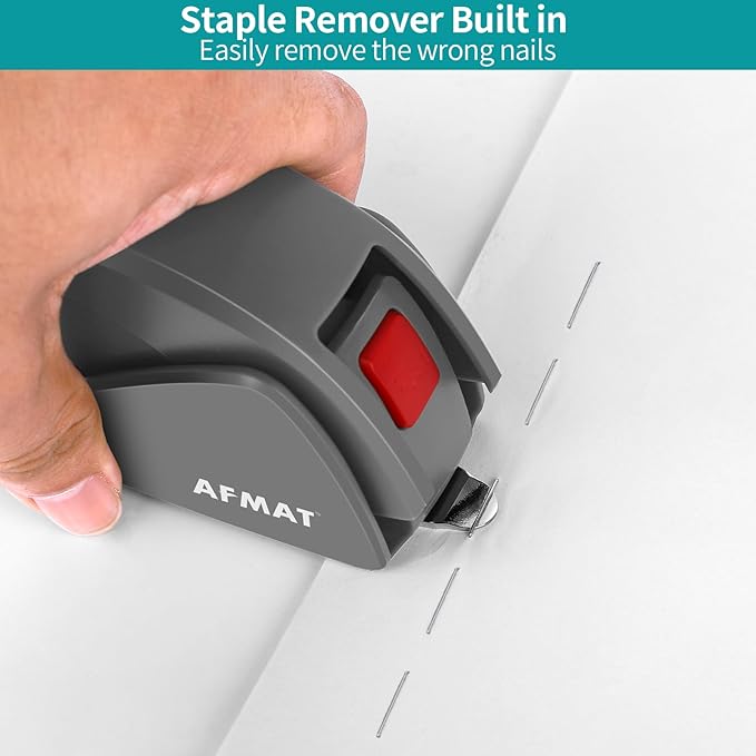 AFMAT ES10 Effortless Stapler for Desk, 50 Sheet Desktop Stapler, Ergonomic Office Staplers, One Finger Touch Stapling, Built-in Staple Remover, Portable & Space Save Size, Good for Home & Office