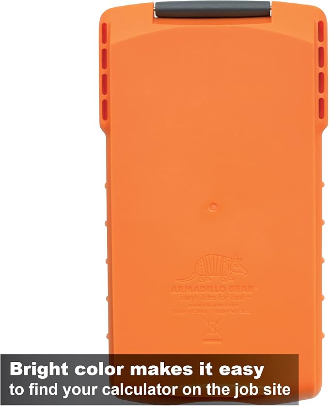 Calculated Industries 5032-4 Armadillo Gear Hard Protective Calculator Case in Orange