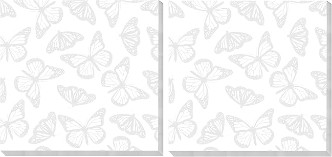 2 Pack Sticky Notes 3x3 Inches, Bright Cute Strong Sticking Power, Easy to Post for Home, Office, 80sheets/Pads, Art Butterfly Pattern Black White