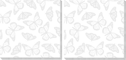 2 Pack Sticky Notes 3x3 Inches, Bright Cute Strong Sticking Power, Easy to Post for Home, Office, 80sheets/Pads, Art Butterfly Pattern Black White