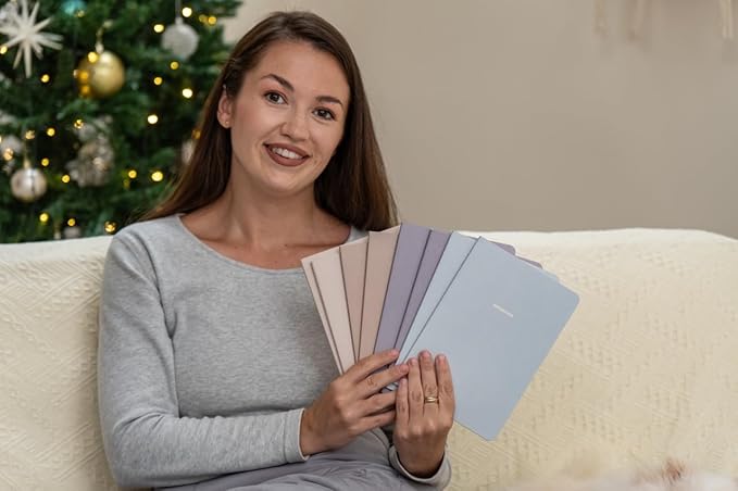 Notebook Journal (8 Pack), A5, 5.5 x 8 in, Cute Soft Paper Cover Notebook Set, Thin Writing Journal for Travel, Meditation, Wedding and Dream Journals, Lightweight Lined Paper Diary, 60