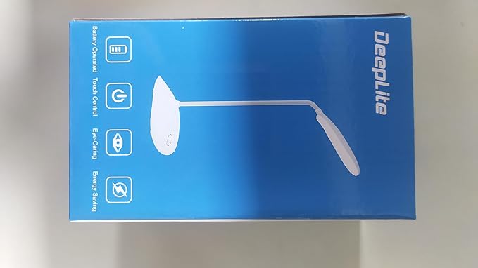 DEEPLITE Battery Operated Desk Lamp, LED Desk Light 3 Lighting Modes Stepless Dimming, Table Lamp 5W Touch Control Eye Caring, Flexible Gooseneck, Portable Reading Light for Dorm Study Office Bedroom