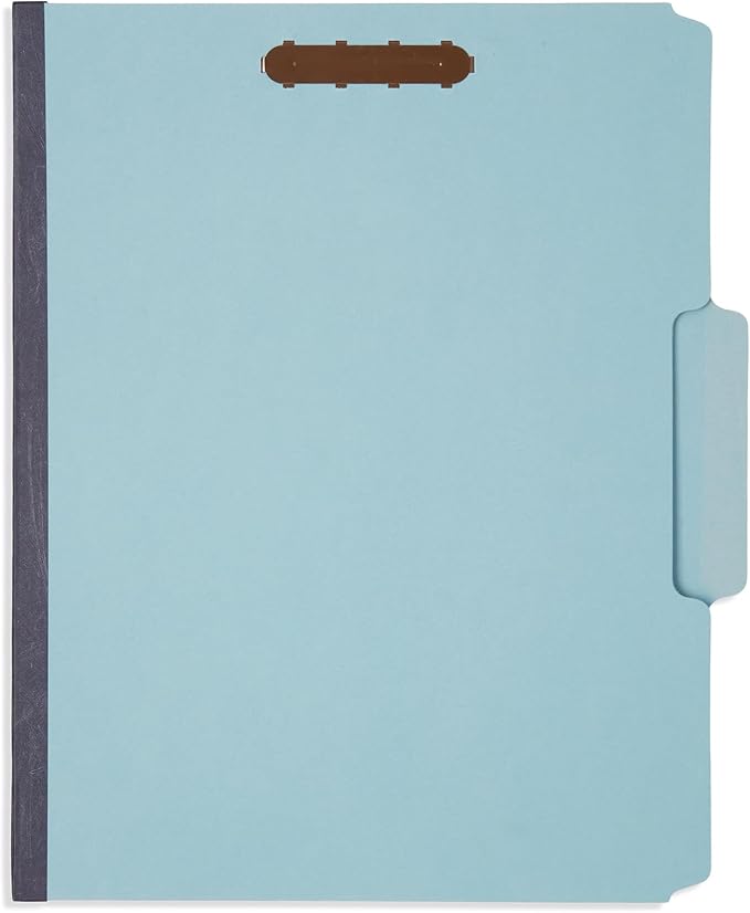 Blue Summit Pressboard File Folders, 1 Inch Expansion Pressboard Folders Letter Size, Light Blue – 25 Pack
