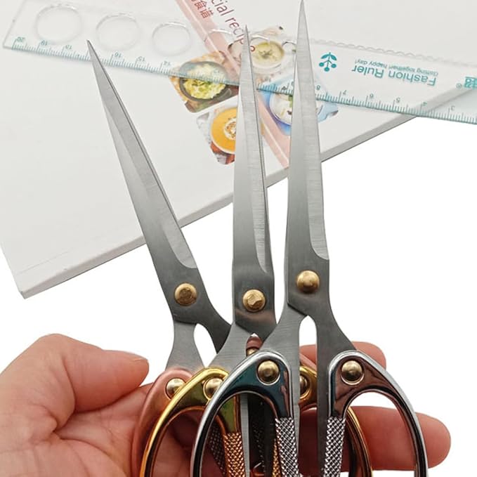 6.3" Small Sewing Scissors All Purpose Scissors Stainless Steel Tip Shears DIY Tools Office Scissor for Home Office School Sewing Fabric Handcraft Craft Art Work Needlework Daily Use Silver