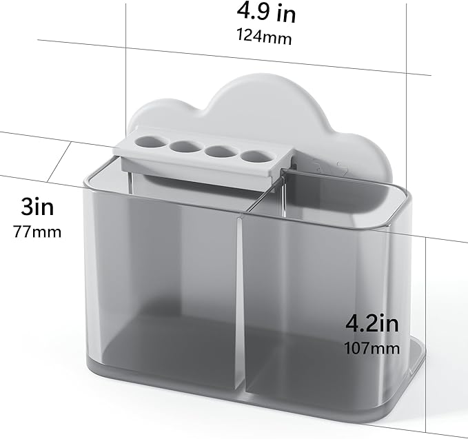 Li & Zhao Pen Holder for Desk Cute - Cloud Pencil Holder Pen Cup Stationary Organizer Desk Organizer Caddy for Office,Home,School,Art(Gray)