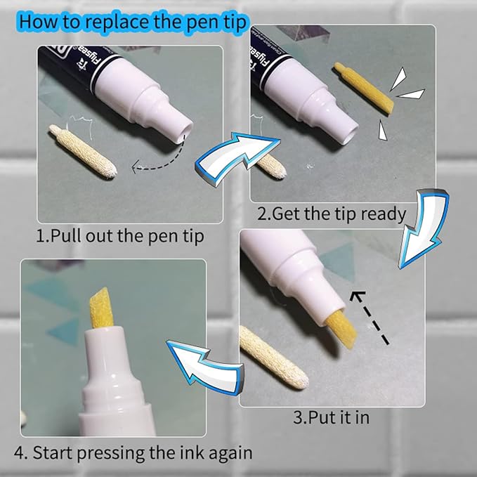 5 PCS Tile Grout Pen Home Repair Pen Tile Paint Markers for Tiles Floor Wall Bathroom Kitchen Repair Tools (Dark Gray)
