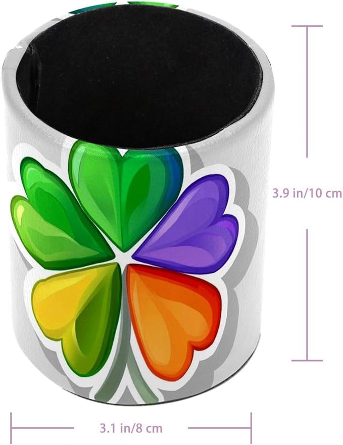 Rainbow Clover (2) Pen Holder Stand Pencil Cup Pot Desk Organizer Makeup Brush Holder