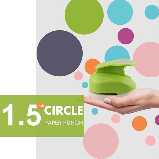 LOONENG 1.5 Inch Circle Hole Punch - Create Perfect Circles for Handmade Craft Projects - Ideas for Scrapbooking, Card Making, DIY Photo Albums, Gift Tags, Homemade Confetti