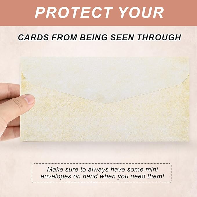 MECCANIXITY 48 Packs Envelopes Vintage Stationery Light Yellow Stationery Old Fashion Paper for Letter Writing, Invitations, Wedding-9 x 4 Inch