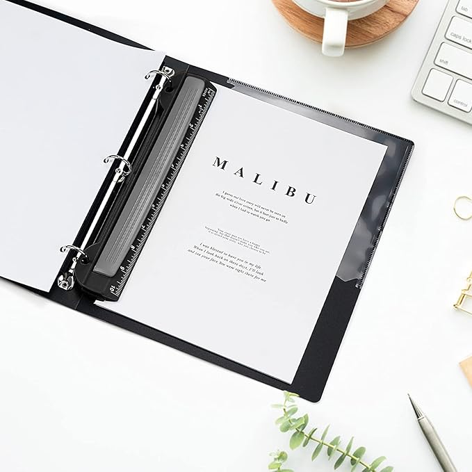 Eagle 3 Hole Punch, Portable Ring Binder 3 Hole Punch, Paper Puncher with Integrated Ruler, 5 Sheets Capacity, for Ring Binders, Office and School Supplies (Black)