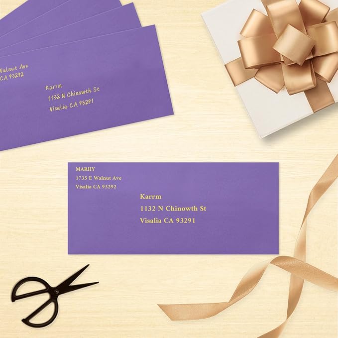 100 Pack #10 Business Envelopes, Dark Purple Standard Envelopes Self Seal, Letter Size Mailing Envelopes for Checks Letters Invoices Christmas Birthday Graduation Wedding, 4 1/8 x 9 1/2 Inch