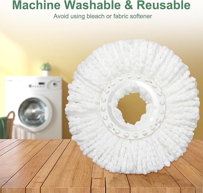 6 Pack Mop Head Replacement, Spin Mop Replacememt Head for 6-6.3” Inch Spin Mop Heads, Microfiber Mop Head Compatible with Hurrican Casabela Mopnad, Household Cleaning Tools, Commercial Mop Head