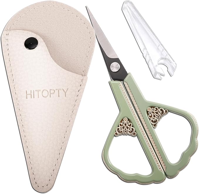 Sewing Scissors - Small Sharp Scissors with Cover for Home, Office, Travel, Craft, Precision Detail Thread Paper Cutting