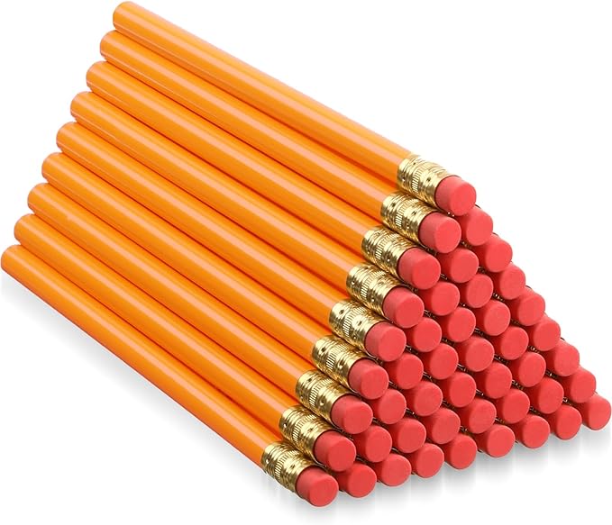Fainne 48 Pcs Jumbo Pencil, Wooden Pencil with Black Core for Carpenters Construction Workers Woodworkers Framers Beginners Students Teachers DIY Project(Orange,Round)