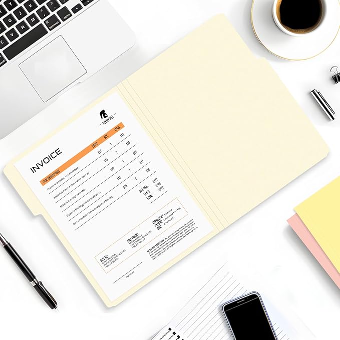 SUNEE File Folders, 18 Pack Manilla Folders 8.5 x 11, Colored File Folders Home Office School Supplies for Documents Files Paper, 6 Soft Colors