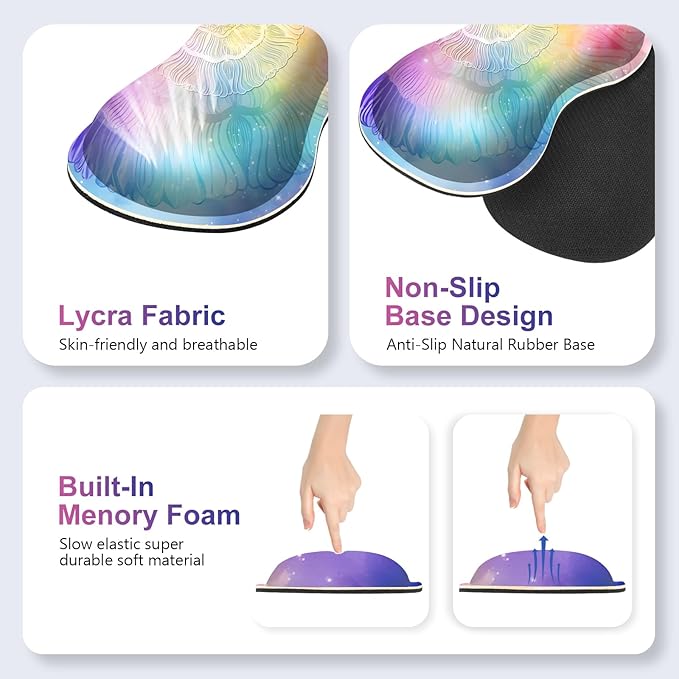 Desk Mat Gaming Mouse Pad, Cute Desk Matt Keyboard Wrist Rest for Desktop, Anti-Slip Big Mousepad Stitched Edges, XXL Large Mouse Pad with Wrist Support for Home Office Computer I Dreamy Colors