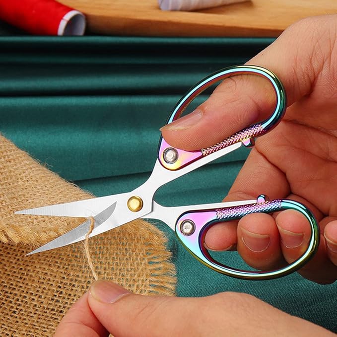 4.5" All Stainless Steel Embroidery Scissors for Sewing, Small Sharp Scissors Craft Shear for DIY Art Work Handicrafts Needlework Tool and Daily Use Colorful
