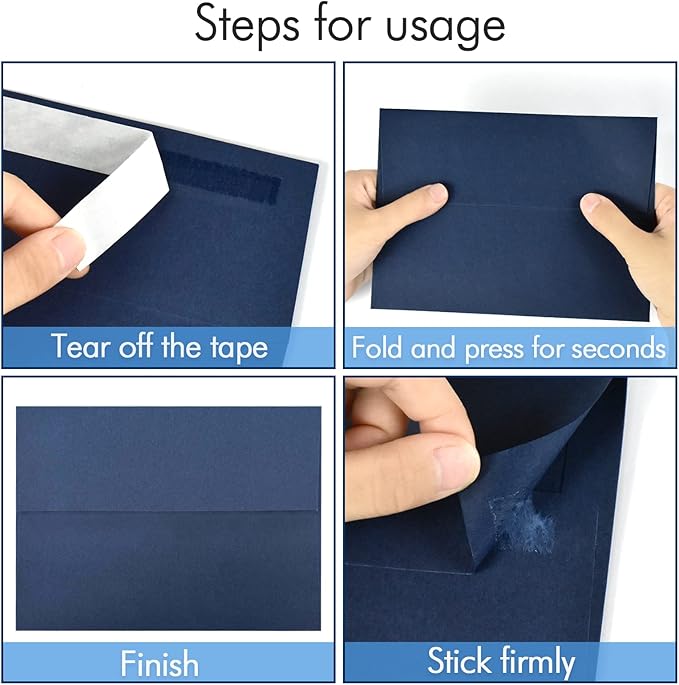100 Pack A2 Blue Envelopes Self Sealing Adhesive Perfect for Weddings, RSVP, Invitations, Baby Shower,Greeting Cards,Announcements, Thank You Notes| A2(4.375 x5.75 Inches)