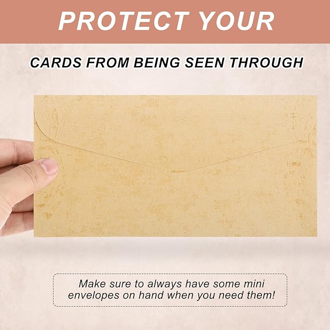 MECCANIXITY 48 Packs Envelopes Vintage Stationery Warm Orange Yellow Stationery Old Fashion Paper for Letter Writing, Invitations, Wedding-9 x 4 Inch