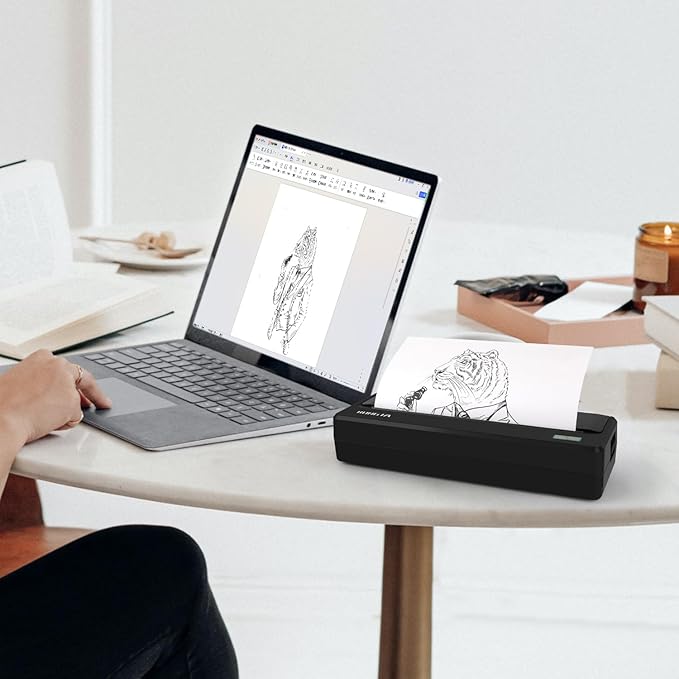 Rongta Portable Printer Wireless for Travel,300DPI Bluetooth Inkless Thermal Printer, for Office/School/Home Use,Compatible with Android,iOS & Laptop,Support 8.5" X 11" US Letter