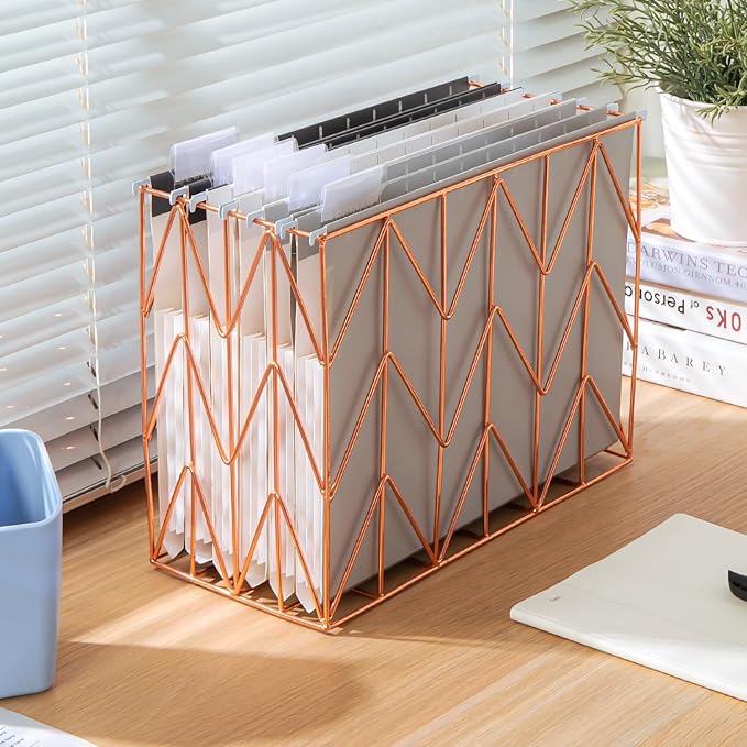 Y YOMA Letter Size - 6 Pack Extra Capacity Hanging File Folders Accordion Decorative Reinforced File Folder Cute Colored Expandable Folder for Office Home with 1/5-Cut Adjustable Tabs, Ash Grey