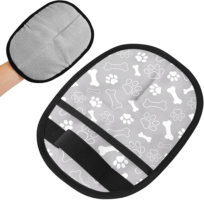 I·D Good Figure Pet Grooming Gloves Reusable Dog & Cat Hair Remover for Furniture, Car Interiors Multi-Surface Deshedding Tool for Carpets, Bedding & Home Cleaning