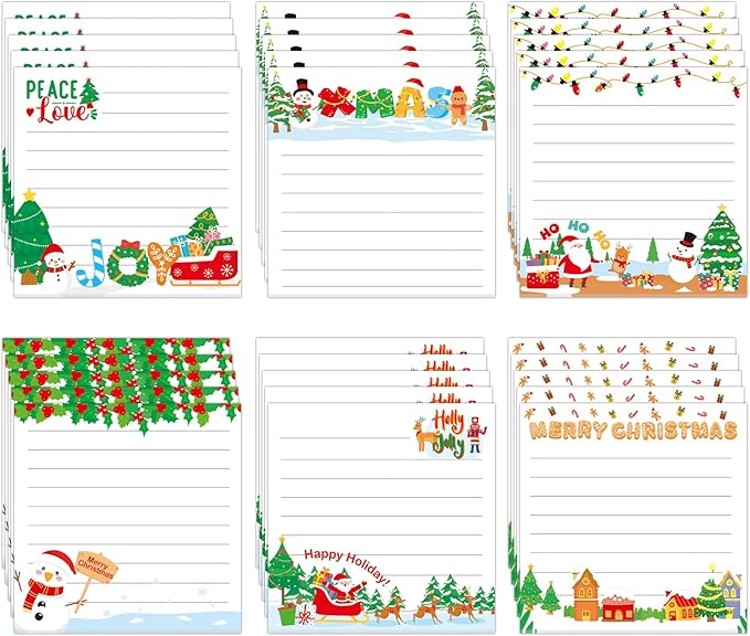 30 Pack Christmas Sticky Notes - 600 Sheets Holiday Memo Notes for Message Reminder Gifts School Office Students Teachers Presents