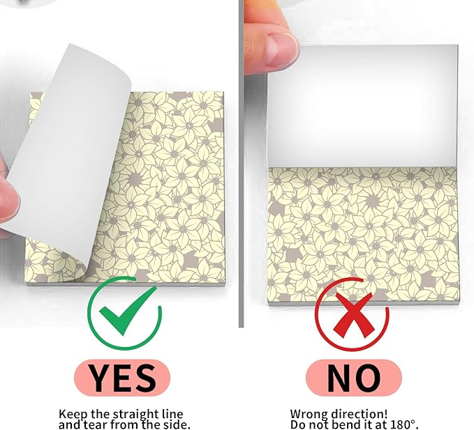 2 Pack Sticky Notes 3x3 Inches, Bright Cute Strong Sticking Power, Easy to Post for Home, Office, 80sheets/Pads, Cute Yellow Flowers