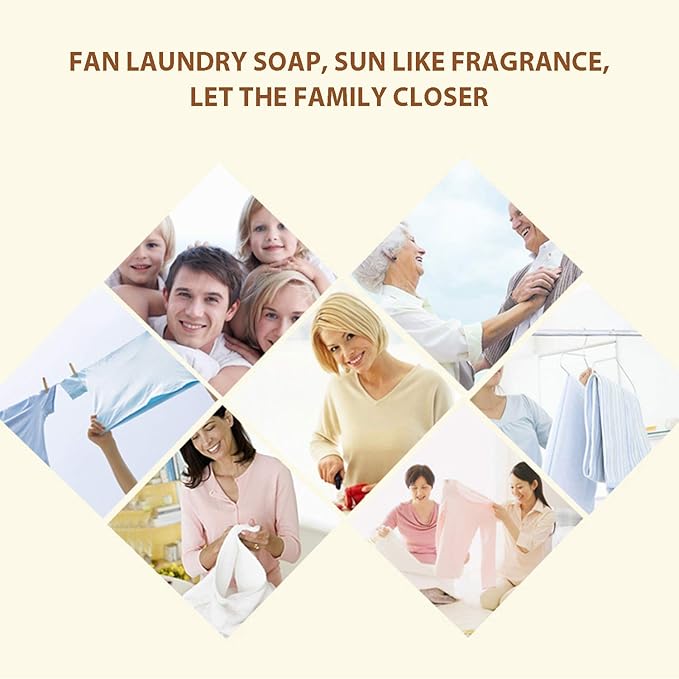 BEE & FLOWER Fan Laundry Soap Laundry Bar Soap for Clothes Underwear Washing (5.3 Oz x 5)