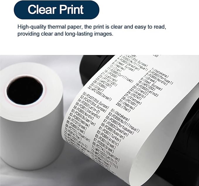MFLABEL 3-1/8" x 119' Thermal Receipt Papers Rolls - 10 Rolls for 80mm Thermal POS Printer