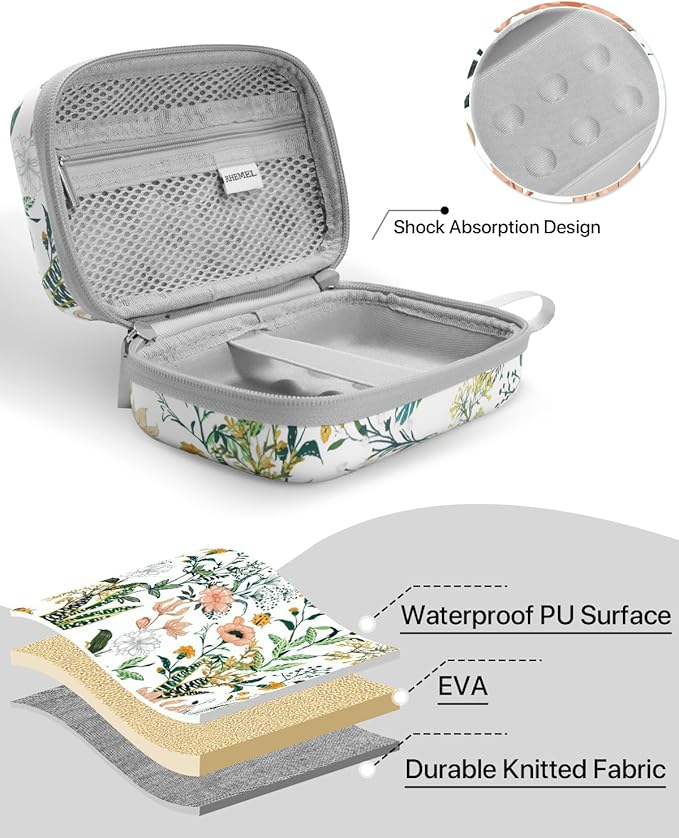 Label Maker Case for Label Maker Machine, EVA Travel Case with Designed Pattern, Compatible with D30, P21, E10, D110 Label Maker (Box Only), Floral